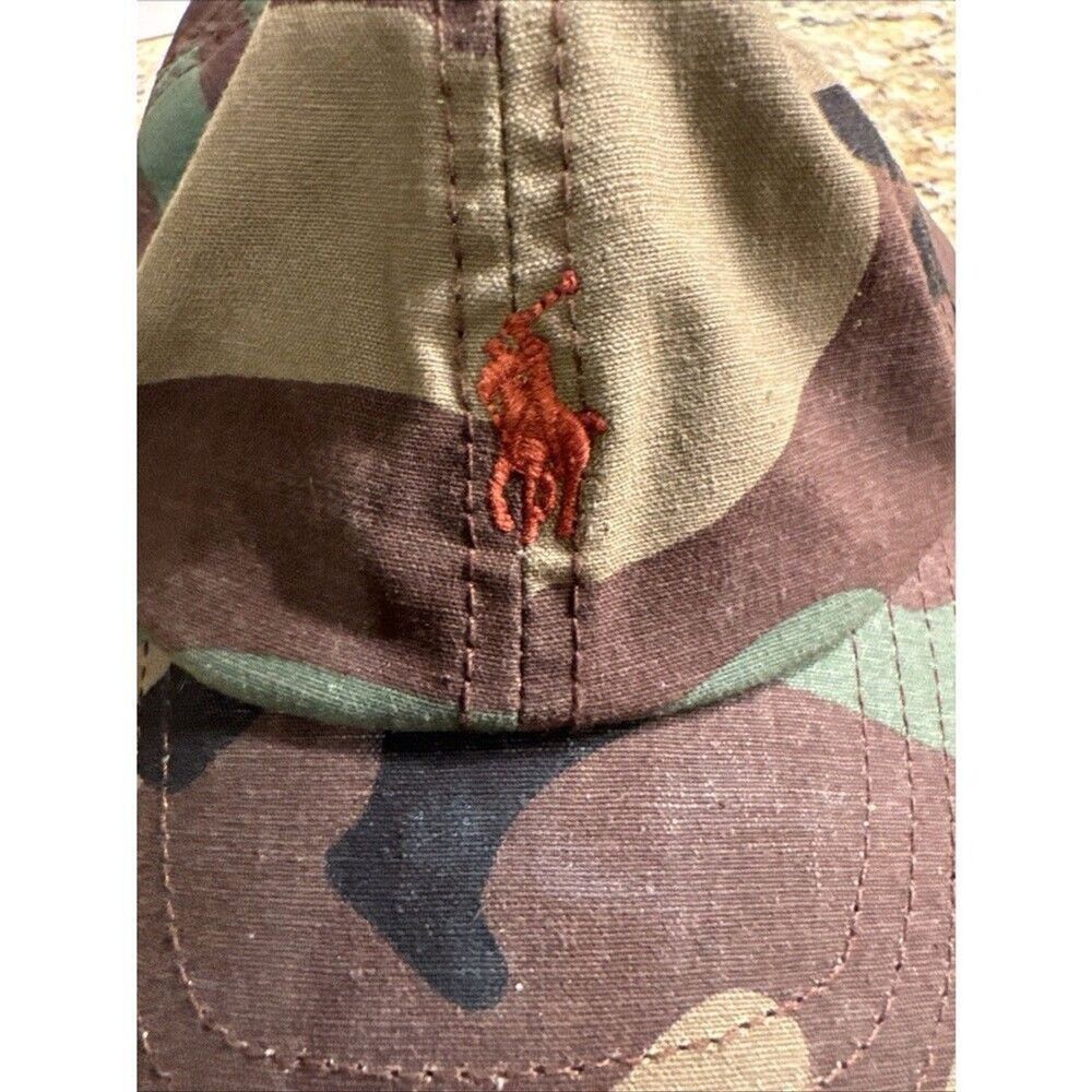 Polo Ralph Lauren Kids Camouflage Orange Pony Logo  Strapback Cap Hat 2T/4T